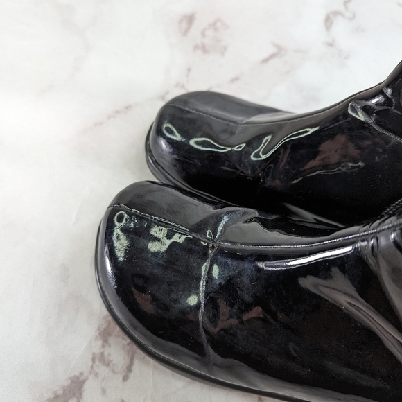 Alegria Boots Black Patent Raina US Size 7 EU 38 Waterproof Ankle Rain Wellie - Picture 5 of 10